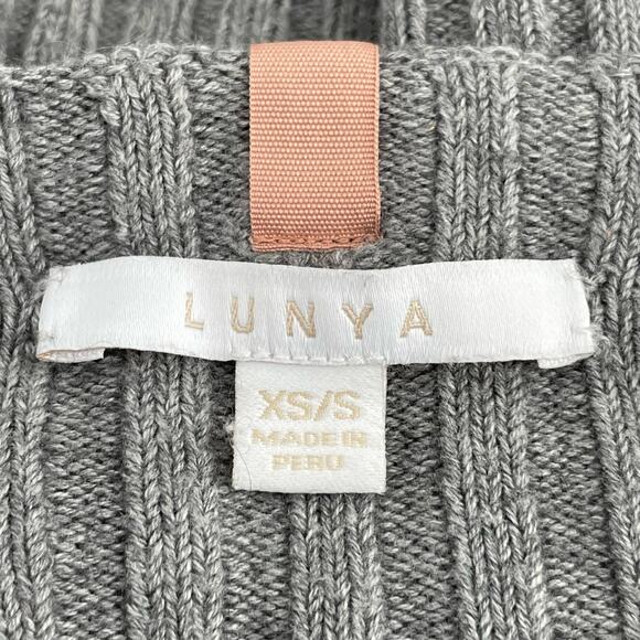 Lunya Grey Ribbed Sweater Soft Cozy Oversized Gray Alpaca Pullover Top Size XS/S - Picture 7 of 10